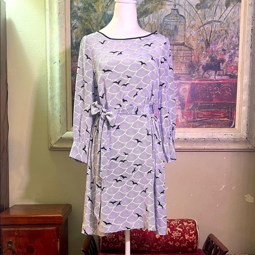 Kate Spade White & Blue Silk Dress - Excellent condition